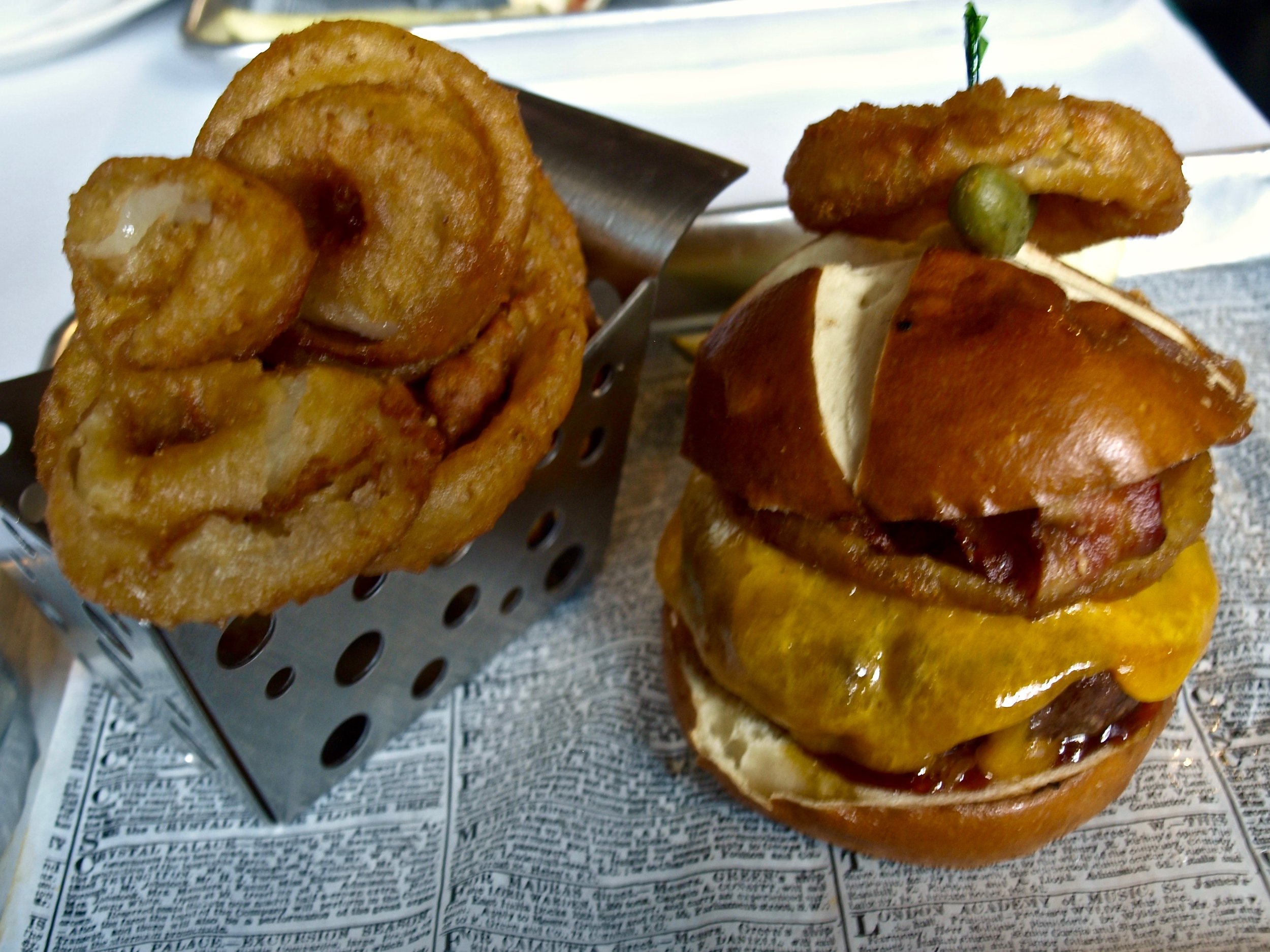  If it goes with a beer you’ll find it at Finnegan’s in Huntington village. Among Foodie favorites, the smokehouse burger with smoked cheddar, bacon, crispy onion rings and barbecue sauce on a pretzel bun 