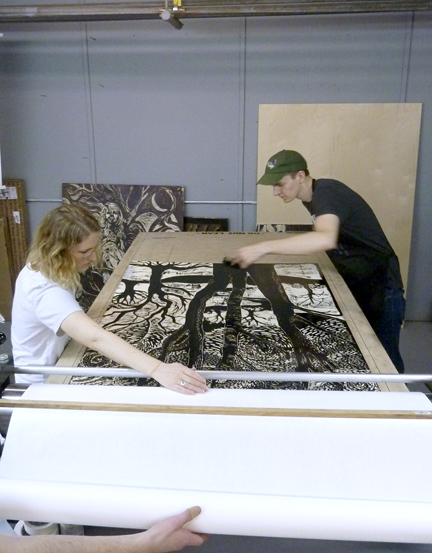   Castonguay and his partner Carand Burnet founded Big Ink to enable printmakers to work on a large scale.   