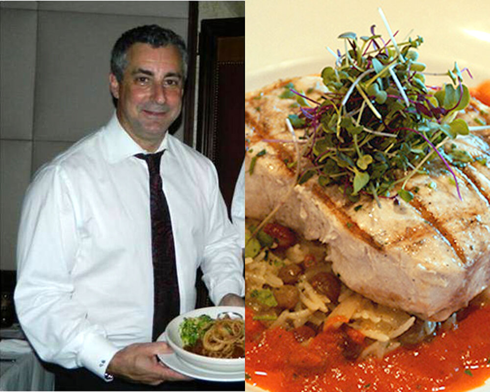  Piccolo proprietor Dean Philippis makes diners at his Huntington restaurant feel welcome with a warm greeting and entrees grilled center cut Montauk swordfish, right. 