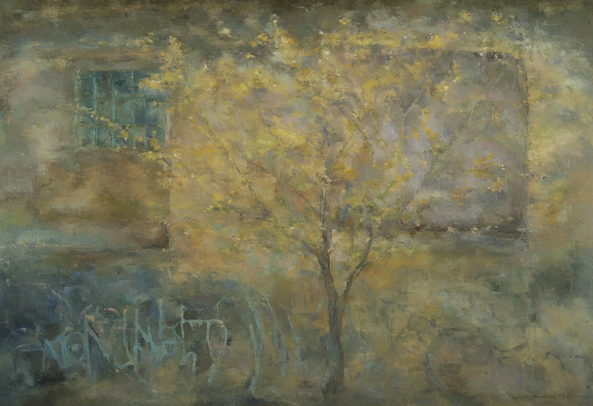 URBAN LANDSCAPE 51X35 OIL/CANVAS 