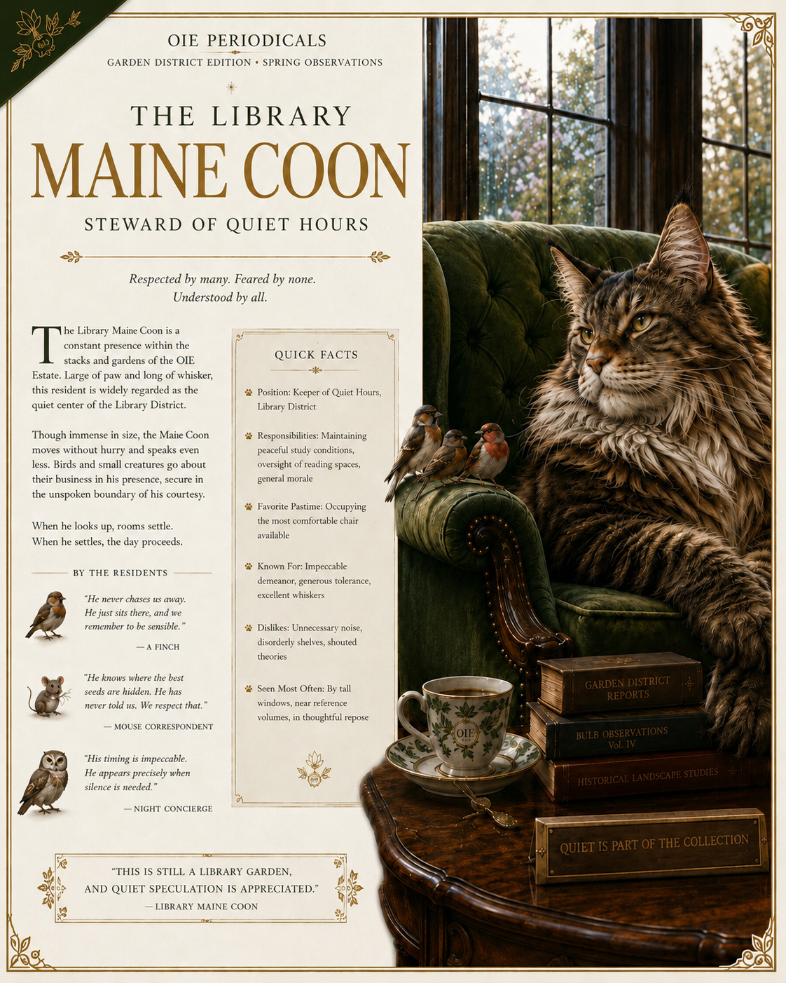 OIE Estate Periodicals | The Library Maine Coon, Steward
