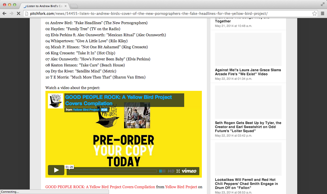 Yellow Bird Project - Pitchfork