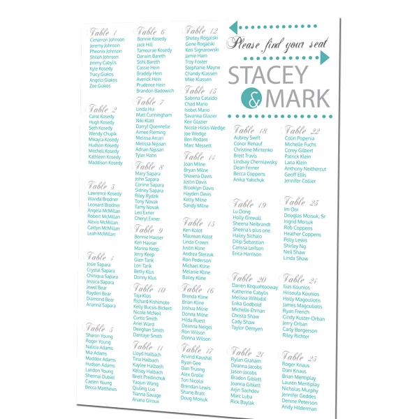 Table Seating Chart