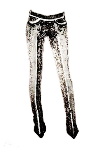 Mid Rise Pixel Skinny Pant