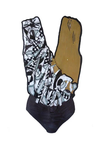 Mixed Media Wrap Bodysuit