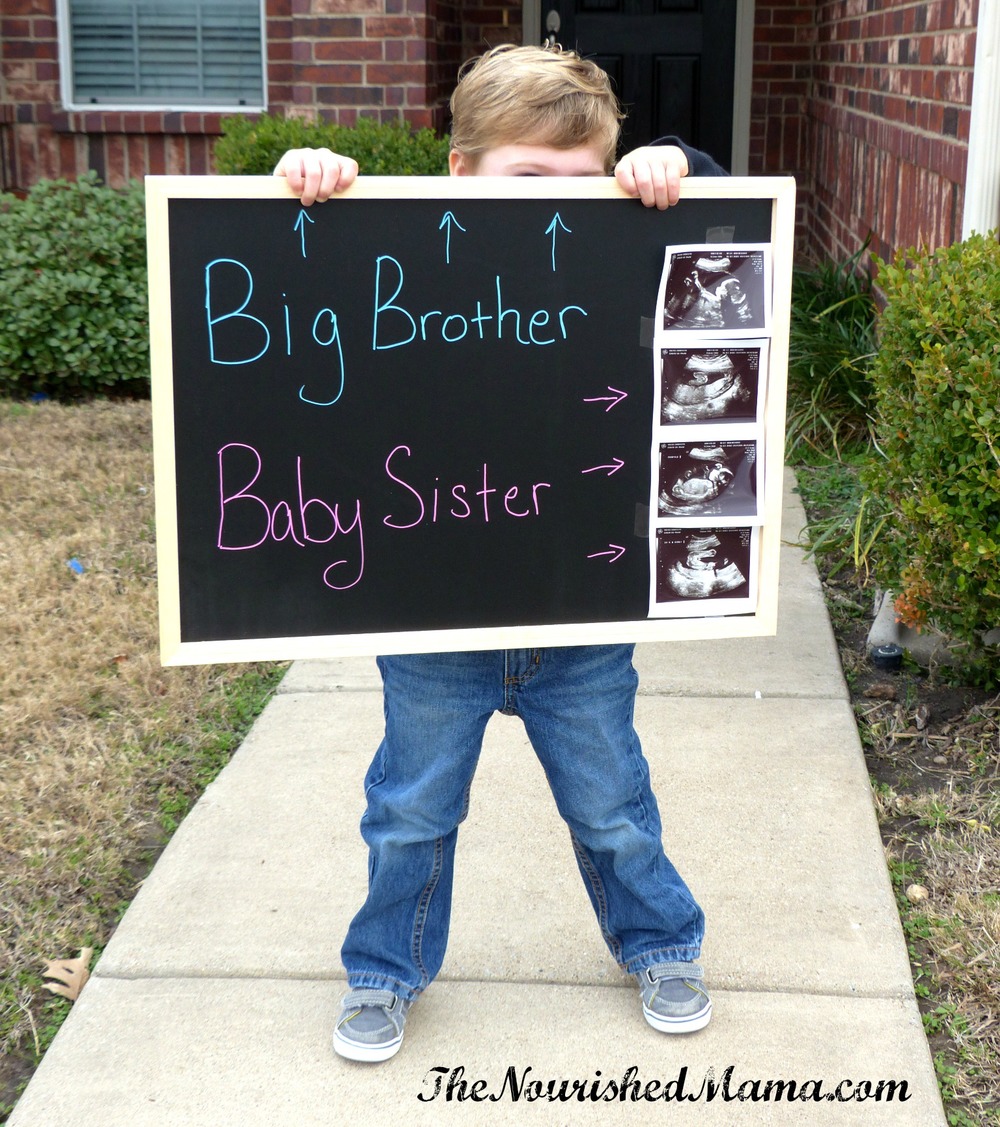 Big Brother, Baby Sister Gender Reveal - The Nourished Mama