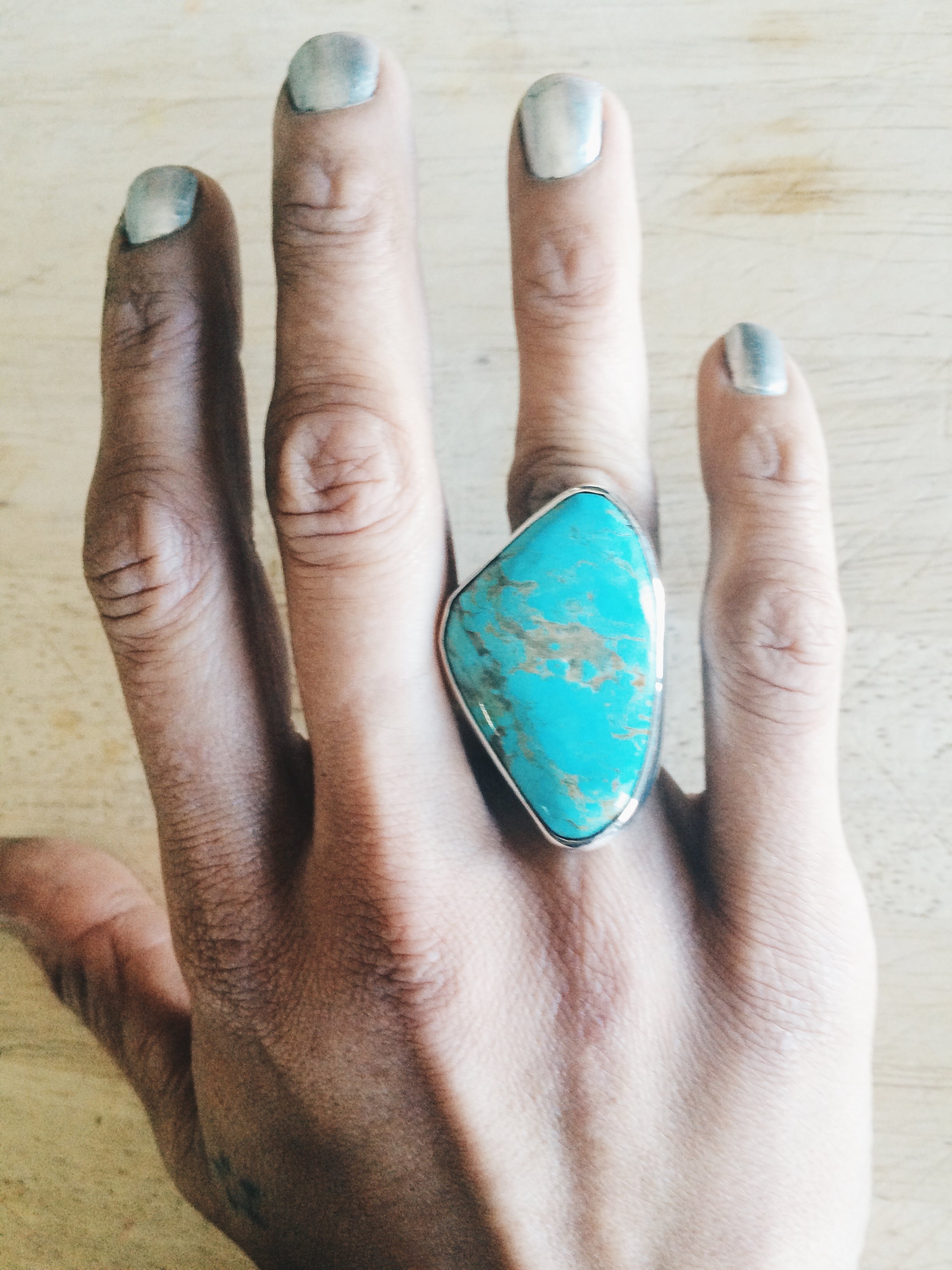custom turquoise ring by loving anvil