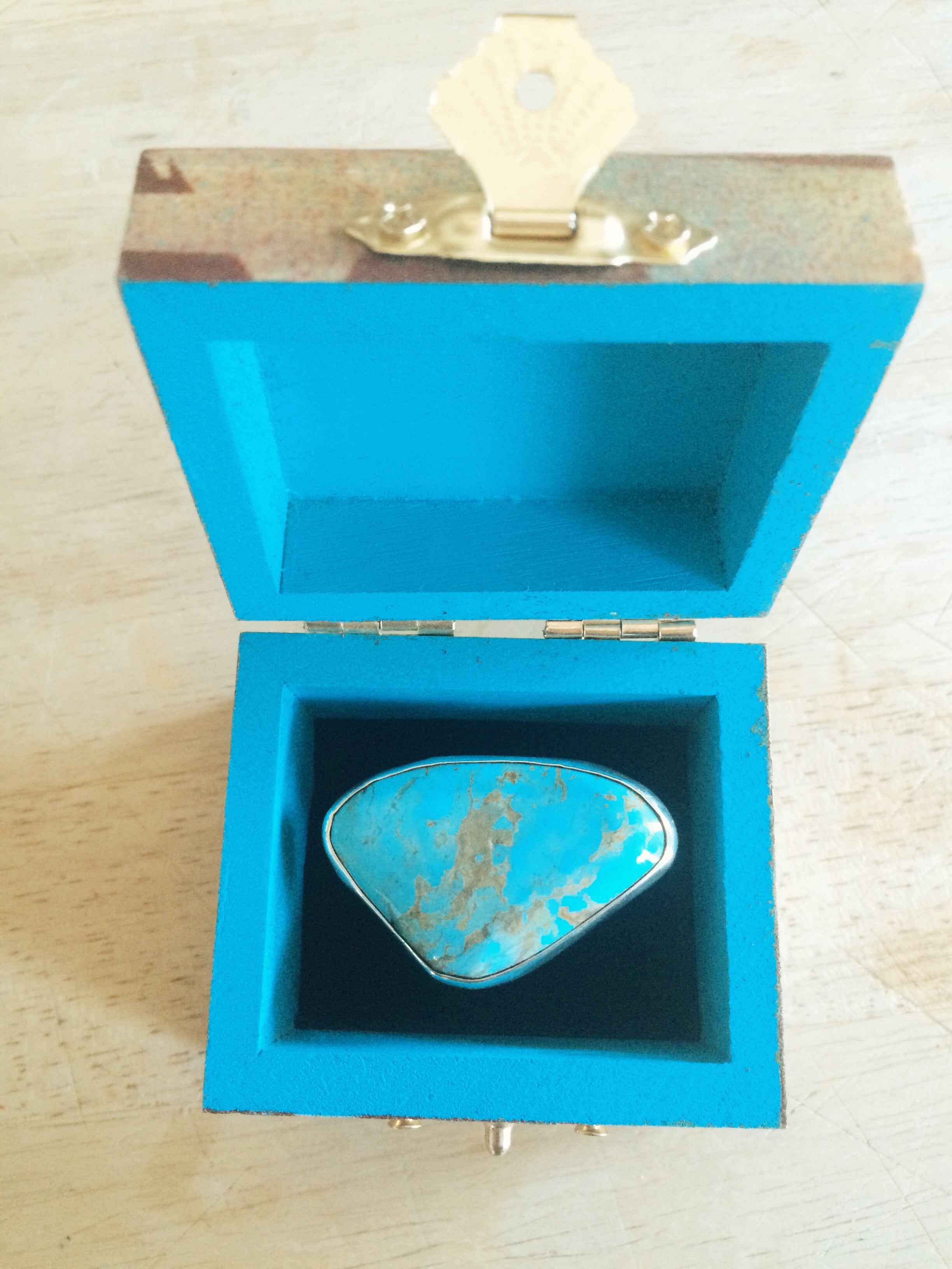 custom turquoise ring by loving anvil