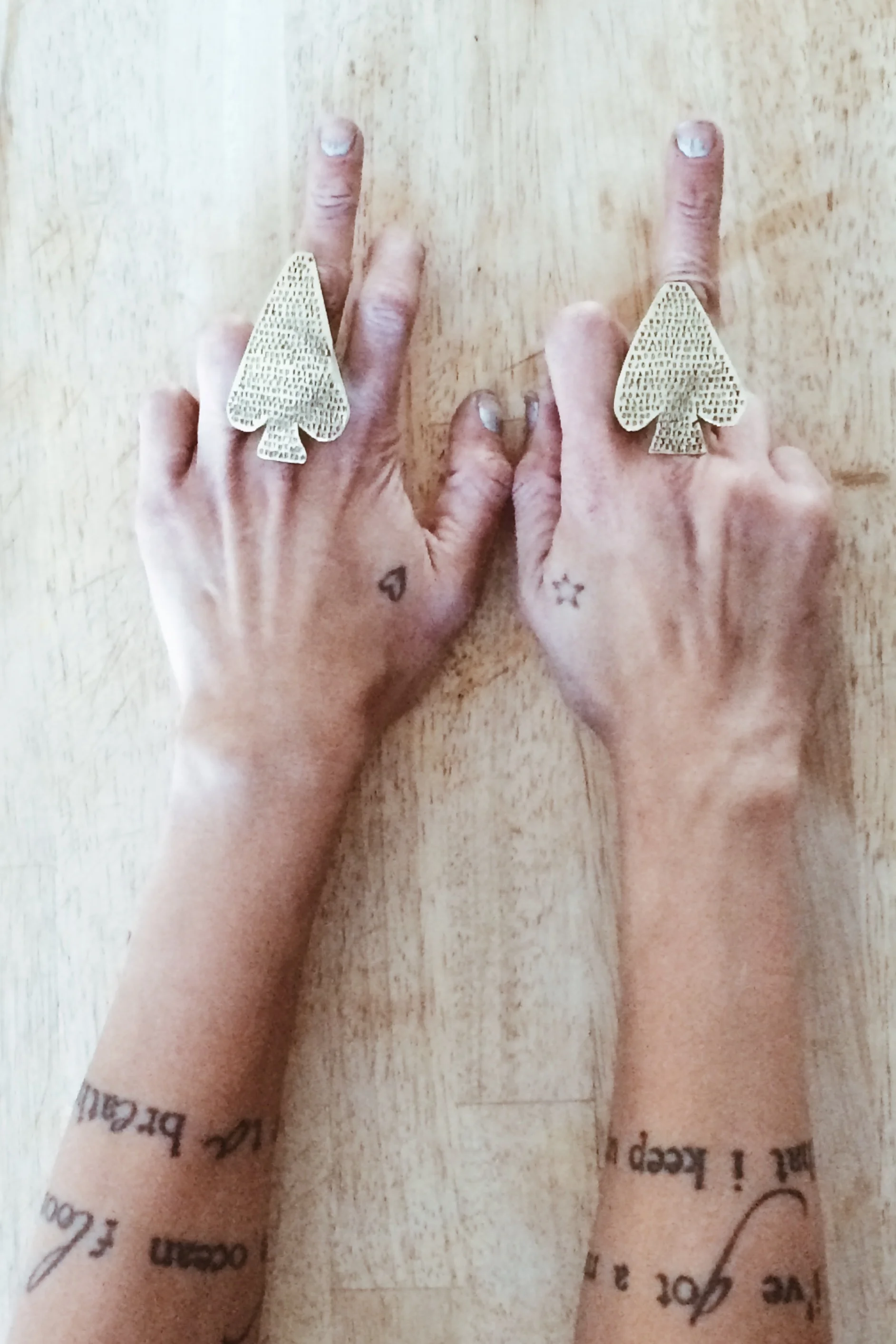 ace of spades ring pair by loving anvil