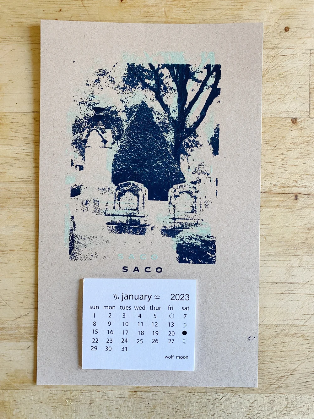 HFS Art tear away calendars for 2023 - saco — loving anvil jewelry