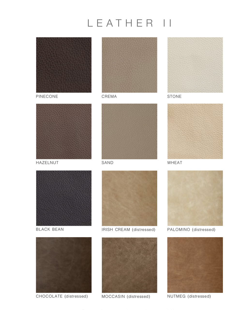 Leather II swatches