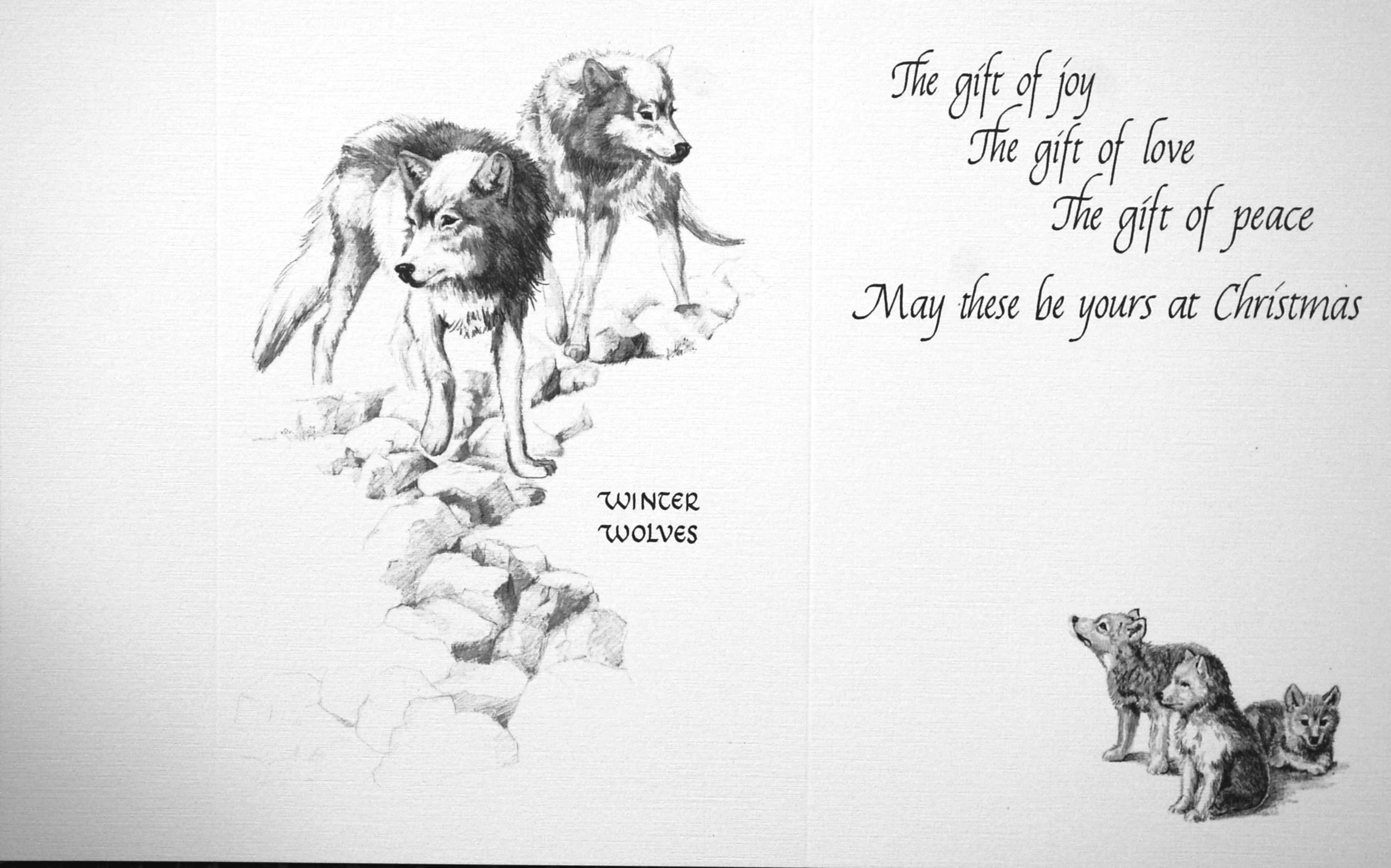"winter wolves" "The gift of joy The gift of love The gift of peace May these be yours at Christmas" ( Wolves )