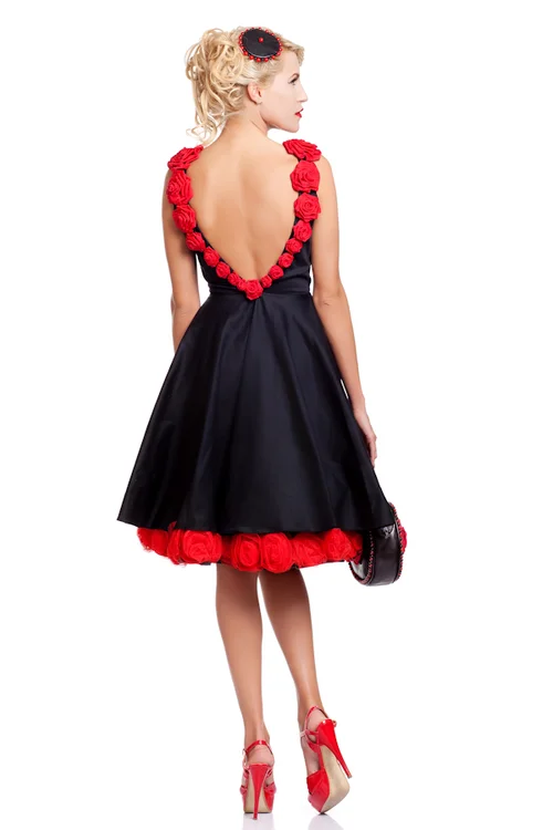 Red Roses Black Dress  VILORIJA - Paris, France
