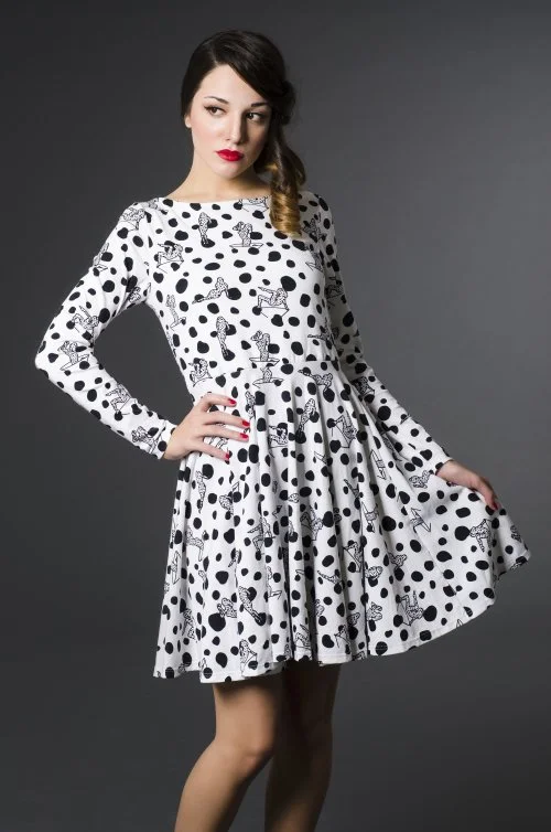 knee length dresses for ladies Marc Cain Dalmatian Pattern Dress TC 21.21 W77 – Lucindas on-line