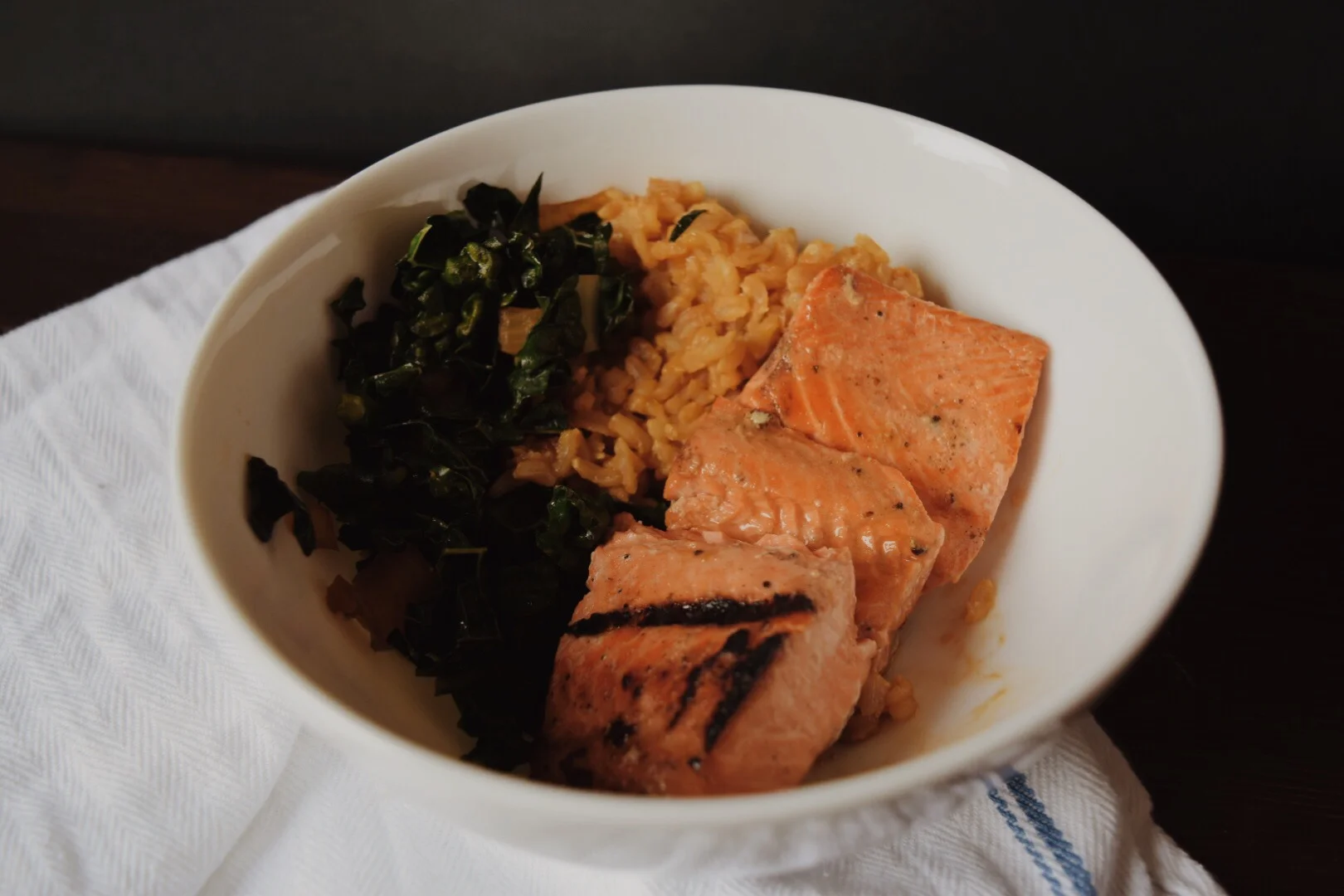 Leftover Grilled Salmon Bowl