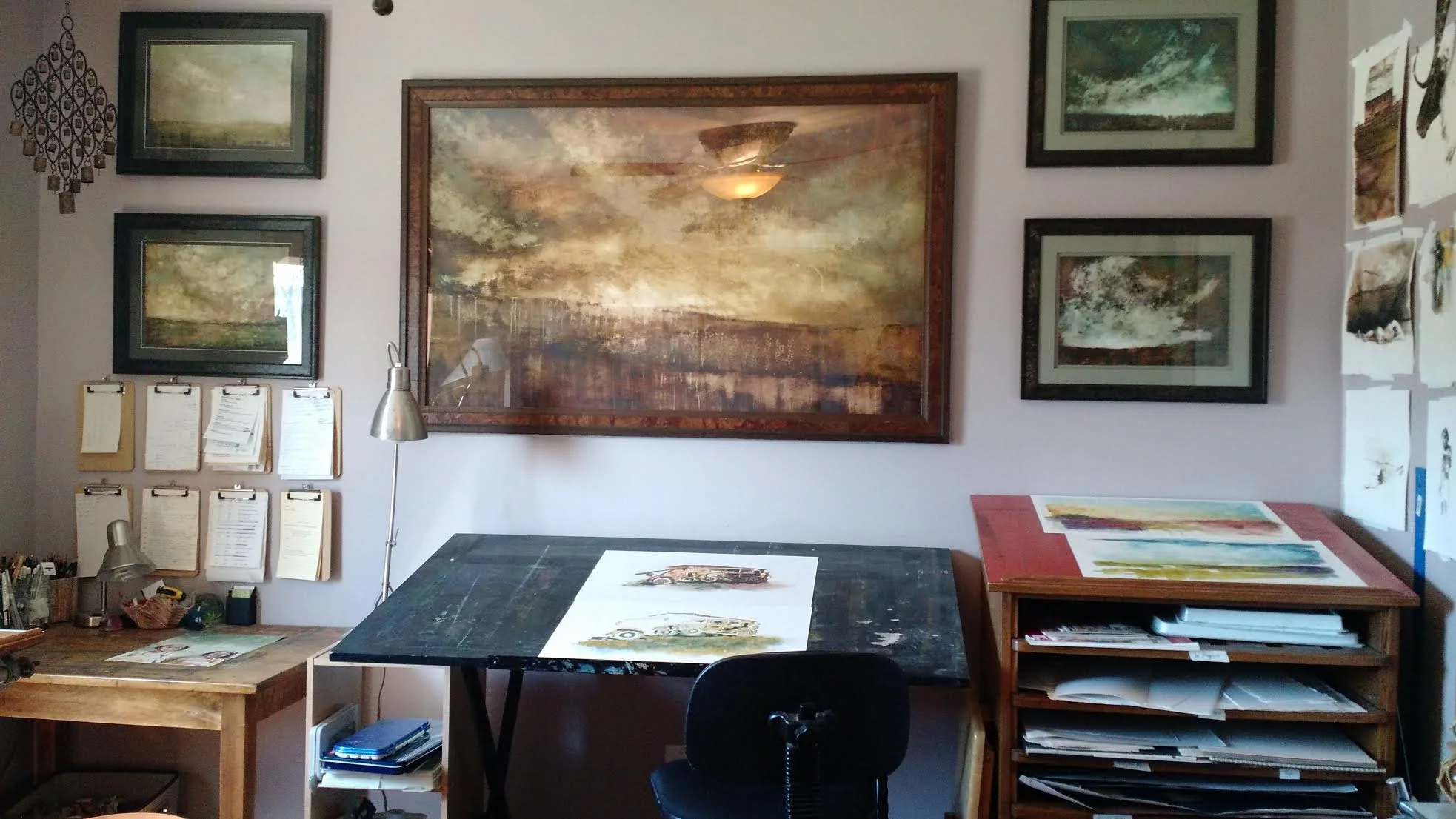 First studio - all watercolors in one tiny bedroom