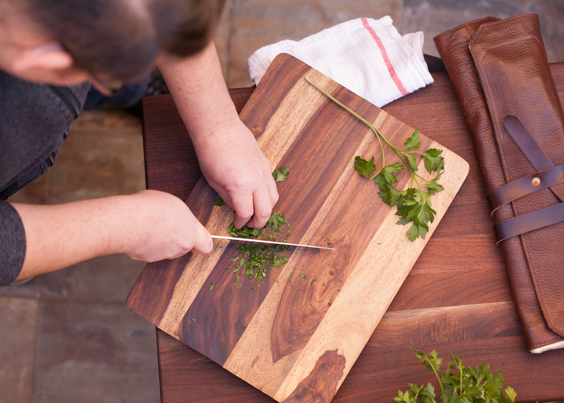 How to Properly Hold a Knife. Photo by Andrea Patton Photography