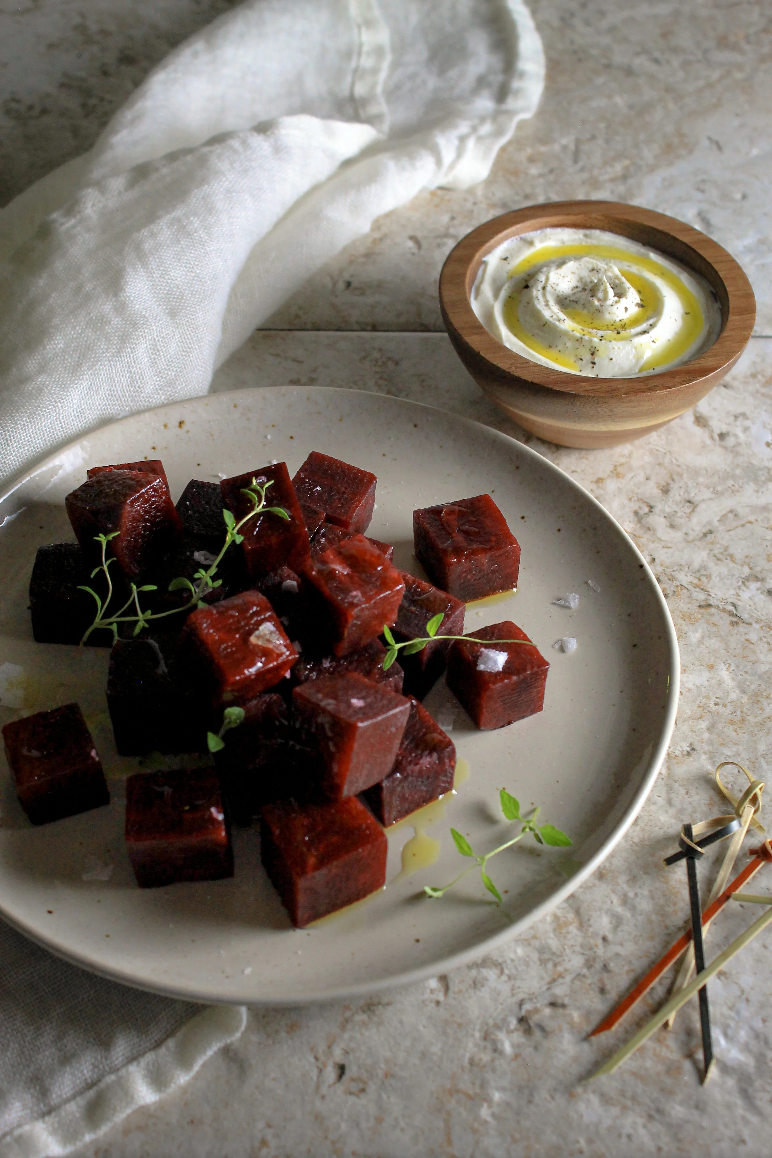 Sous Vide Beets with Whipped Goat Cheese