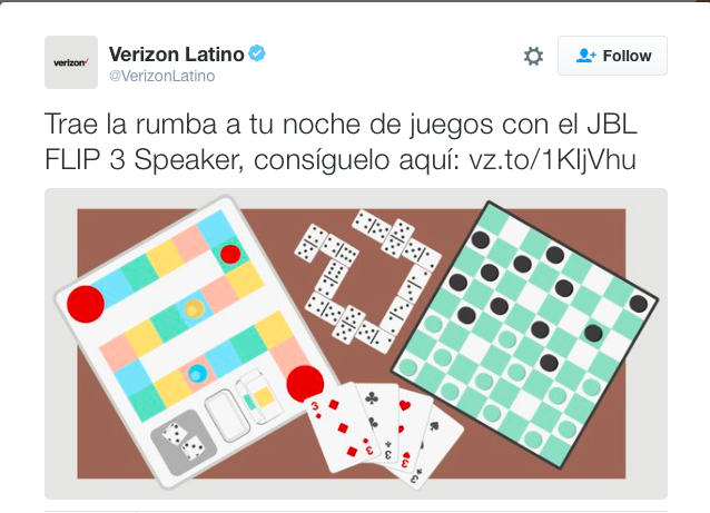 Copy translation: Bring the party to your game night with the JBL FLIP 3 Speaker, get yours here: vz.to/1KjVhu