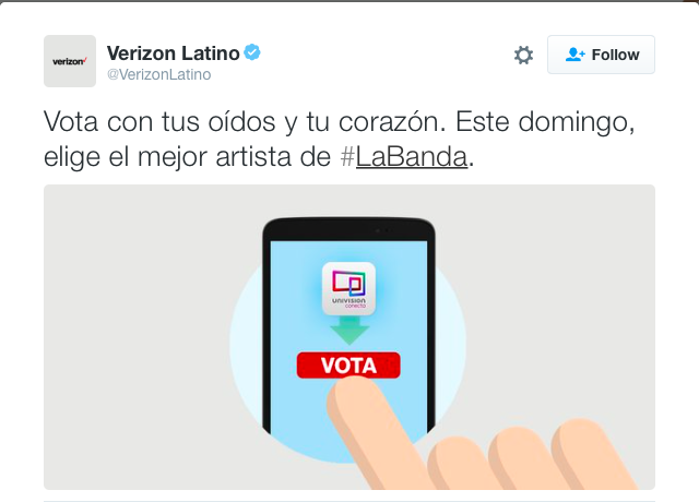 Copy Translation: Vote with your ears and your heart. This Sunday, choose the best #LaBanda artist. 