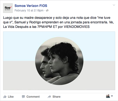 Copy Translation: After their mother disappears leaving a note behind that only says, "I had to go". Samuel and Rodrigo will embark on a journey to find her. Watch La Vida Despise, at 7PM/4PM ET on VIENDOMOVIES. 
