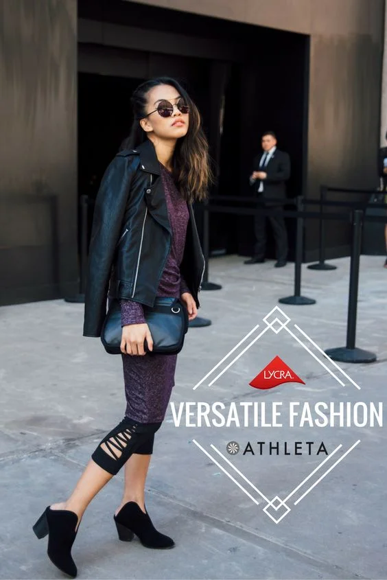 Jannel Therese, of Street Style Teller, is looking on fleek in these criss-cross Athleta Chaturanga pants, made with LYCRA® fiber | Criss Cross Chaturanga™ Capri $69
