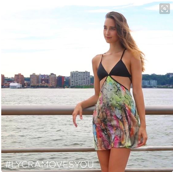 Clothing made with LYCRA® fiber hugs your body with long-lasting shape, fit, and comfort. #LYCRAMovesYou #flowie #dress #swimsuits #swimwear #waterfront #summer #fiberhugs #shape #fit #