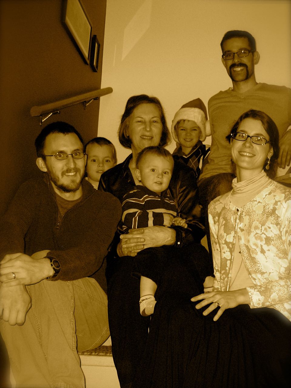 Fam on the stairs