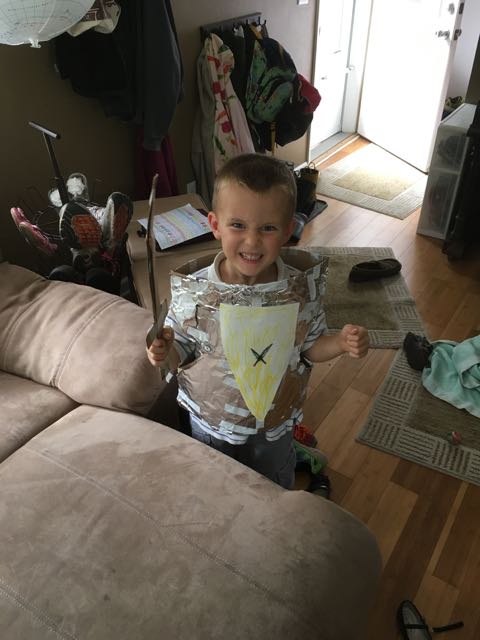 Micah designs Roman armor for Tad.