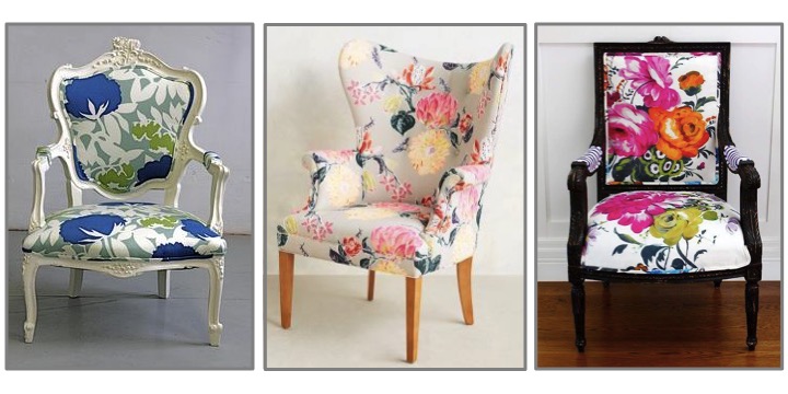 large scale floral chairs | floral furnishings | floral chairs