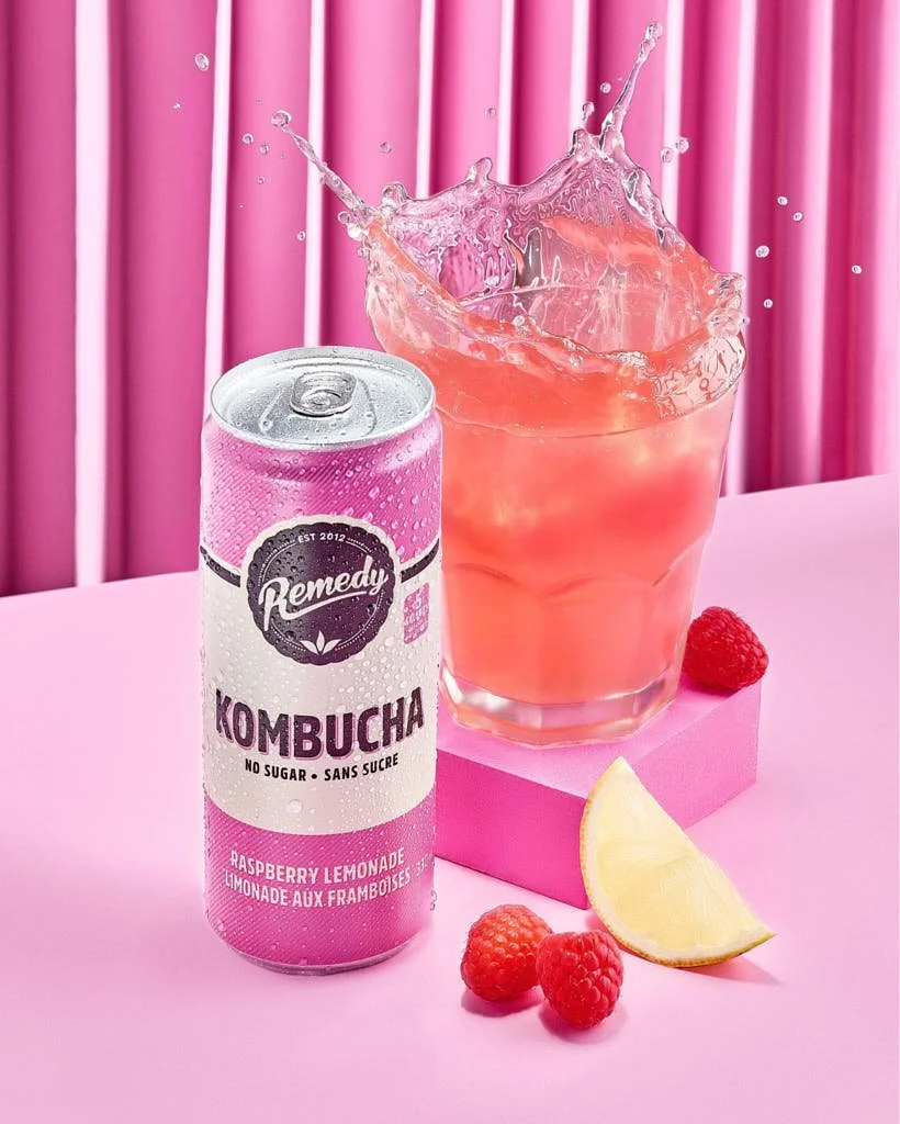 Remedy Kombucha Splash Photography in Victoria BC