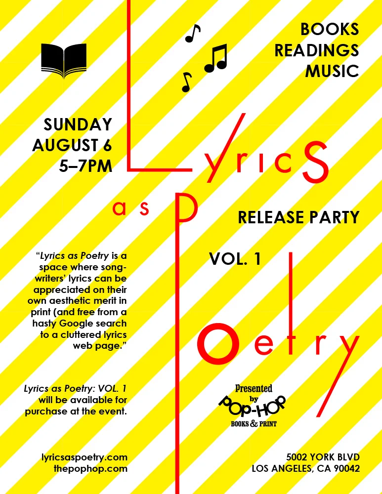 LYRICS AS POETRY: RELEASE PARTY - 08/06/2017