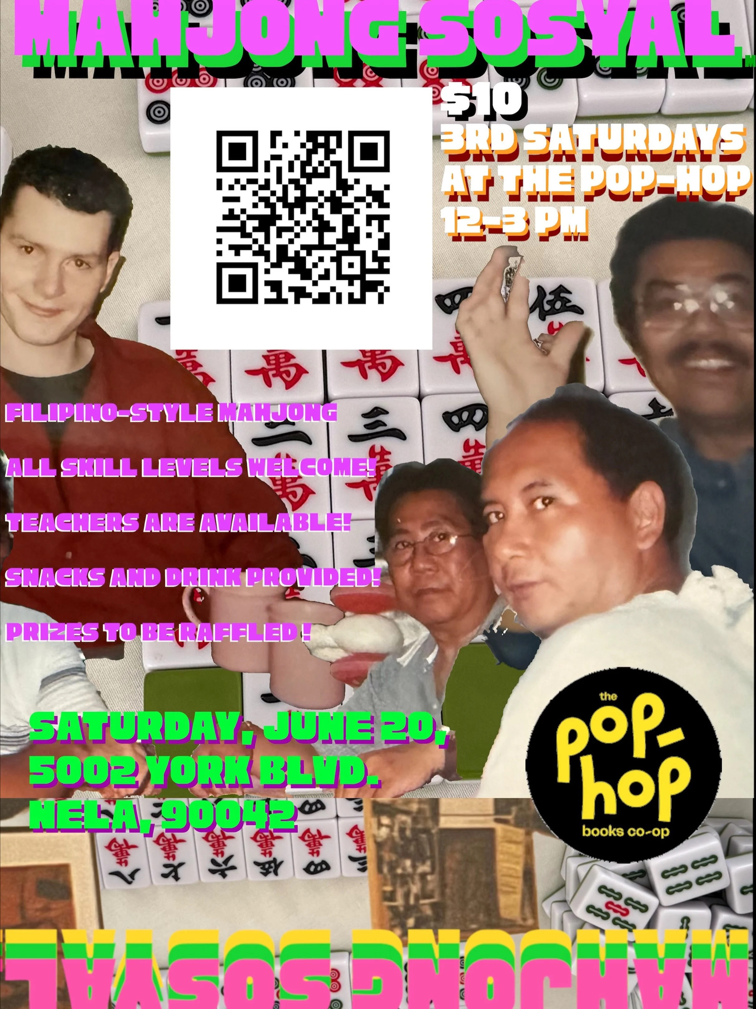 Join us on June 20 for a super fun in-person Mahjong Sosyal at The Pop-Hop! Whether you&rsquo;re a pro or just want to learn, this is the perfect chance to hang out, chat, and play some classic Filipino Mahjong in a chill, friendly vibe. Bring $10, y