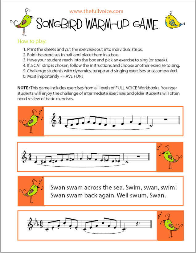 Lesson Fun Free Resources The Full Voice