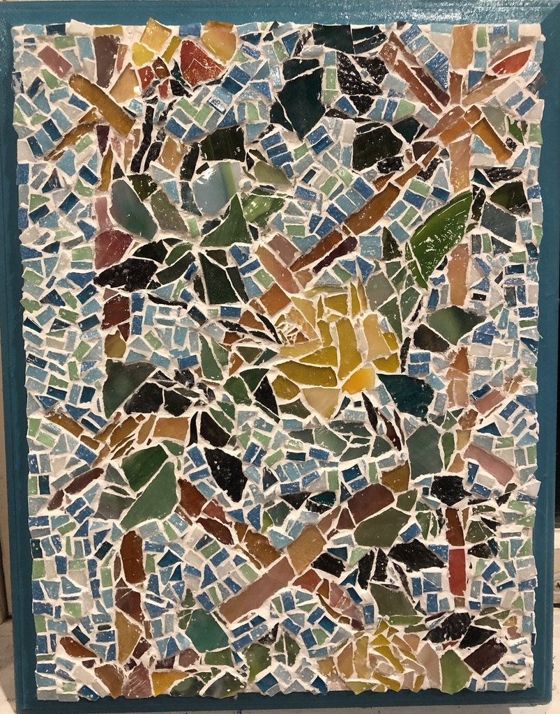  Mosaic tile on wood 