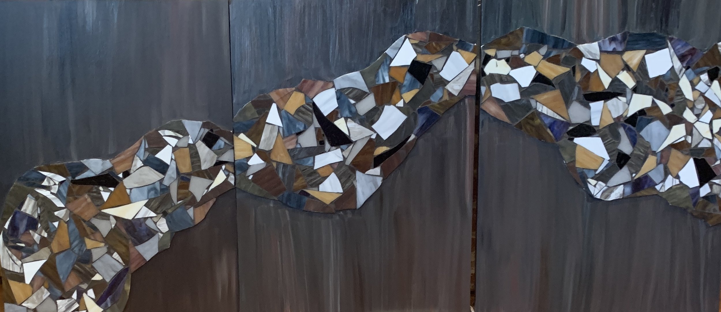 Stained glass on wood