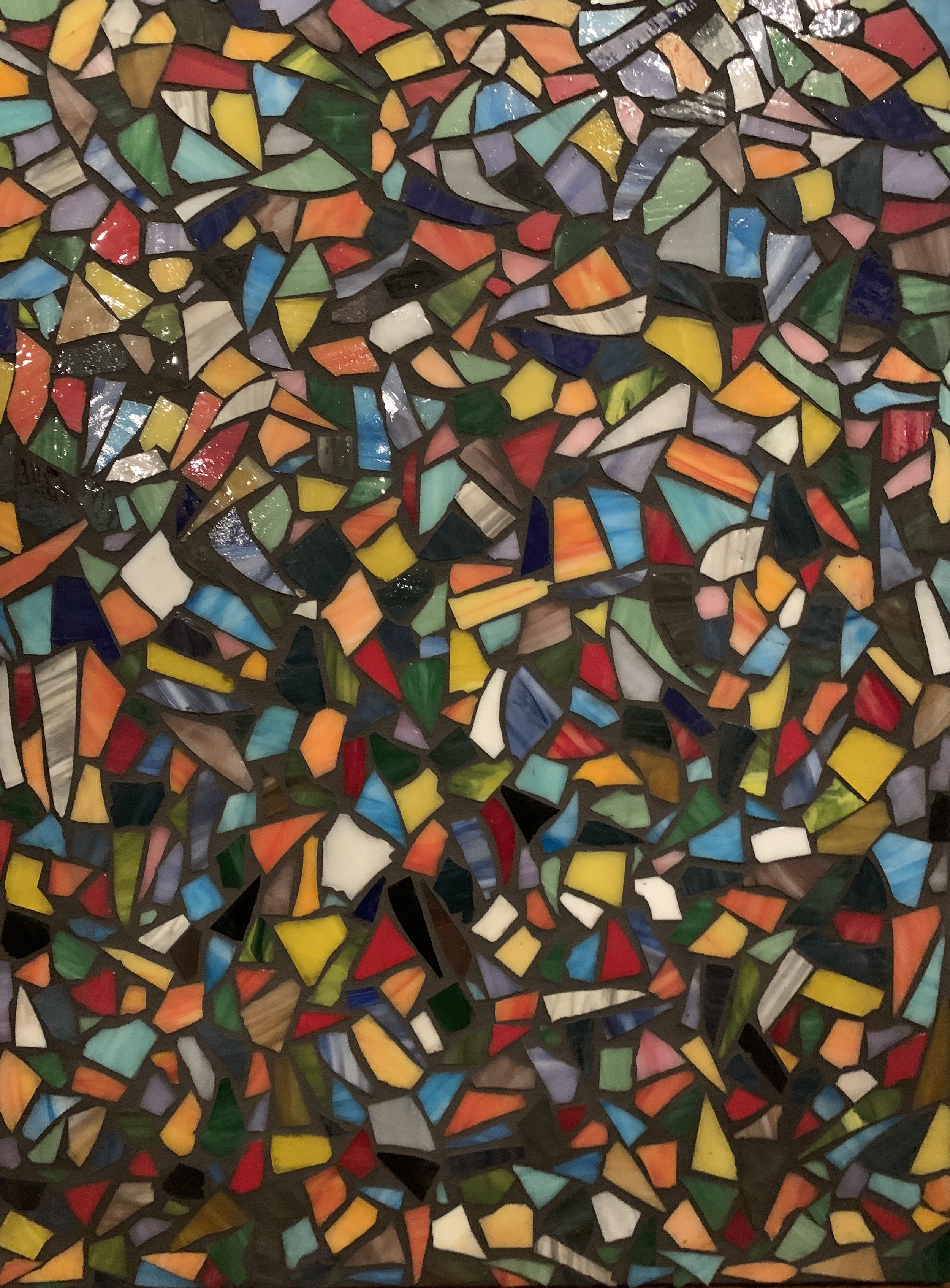 Stained glass on wood