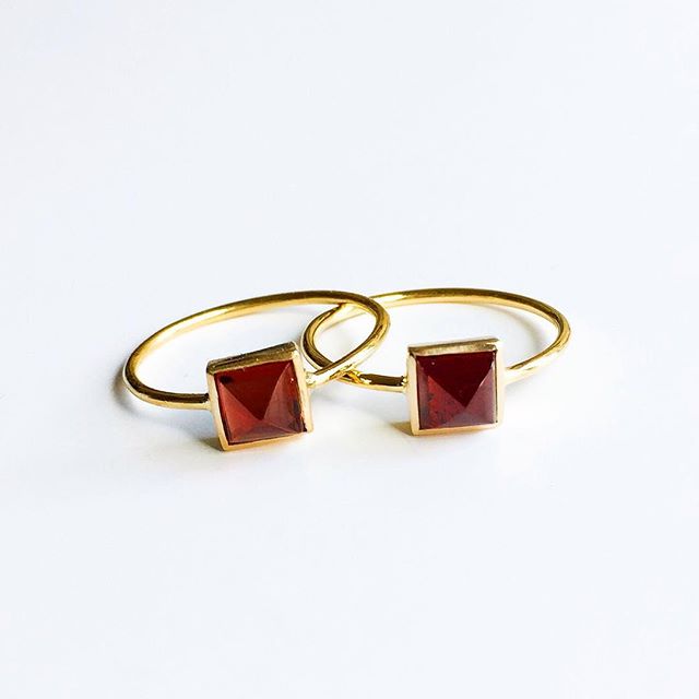 Matching Garnet and 18K Gold Rings I made for me and my sister ❤️ All kinds of love deserve to be celebrated so make this day about loving whatever you want!  #happyvalentinesday