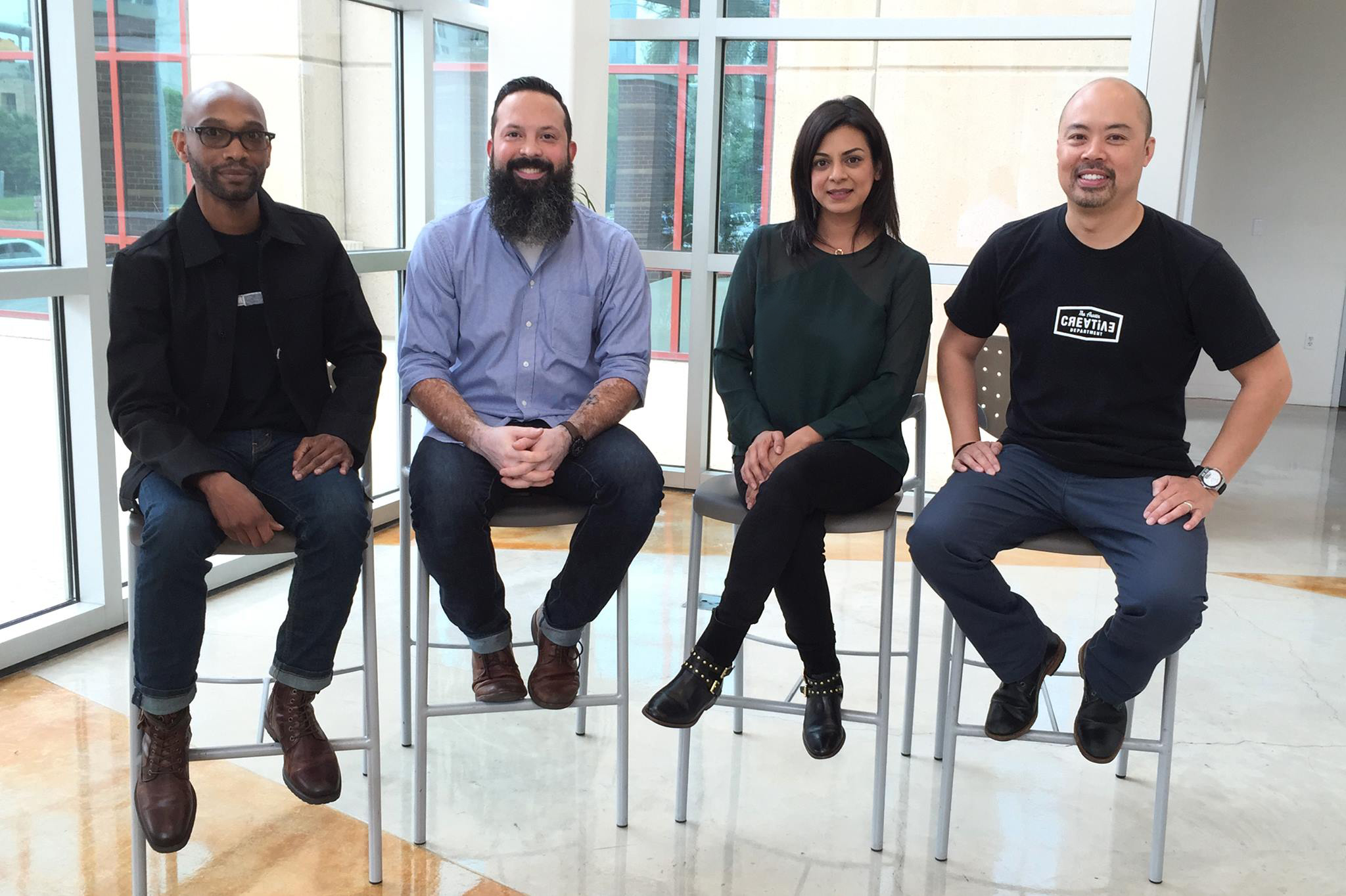 Our instructors are all working professionals in Austin. (left to right) Oen Hammonds, Russell Toynes, Jennette Lemley and Will Chau.