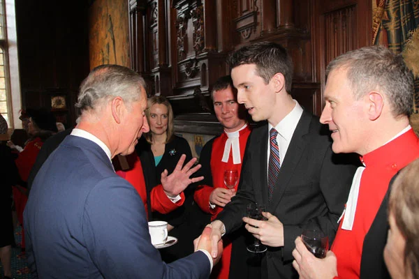 Meeting the Prince of Wales after a performance by the choir of Westminster Abbey, November 2011
