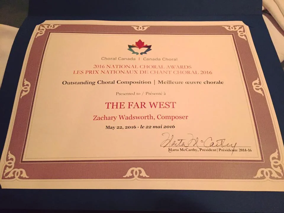 "The Far West" is Canada's Choral Composition of the Year