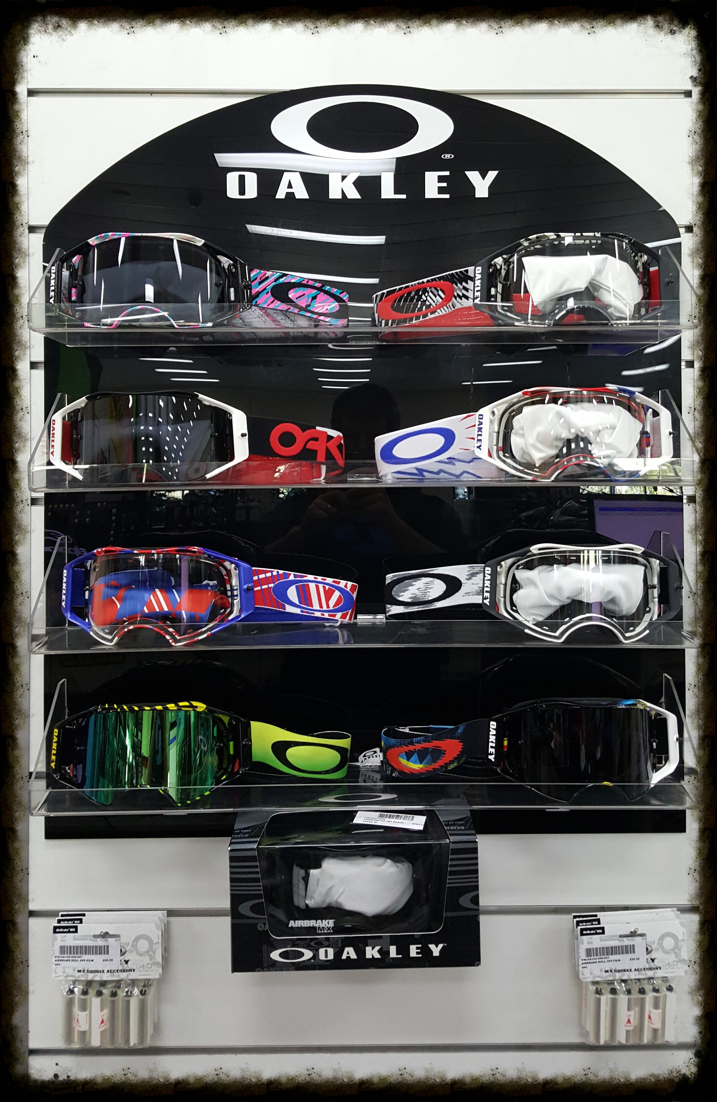 range of Oakley airbrake goggle - new to store. we also stock other brands & spare lenses.