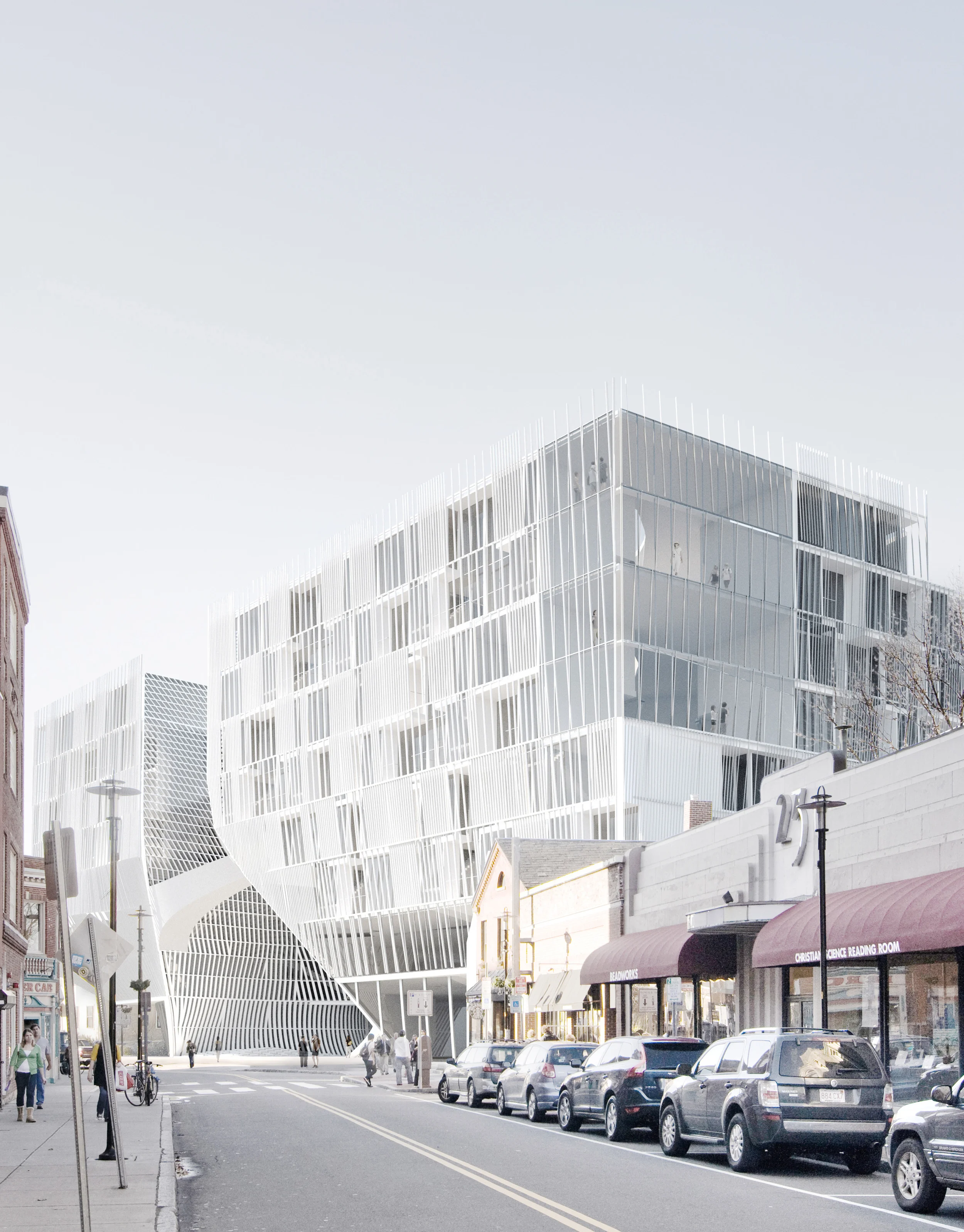 The urban atrium is visually an extension of Church st. It invites the eye upwards into the building plaza, which serves as a gate way to the Ratcliffe campus as well.