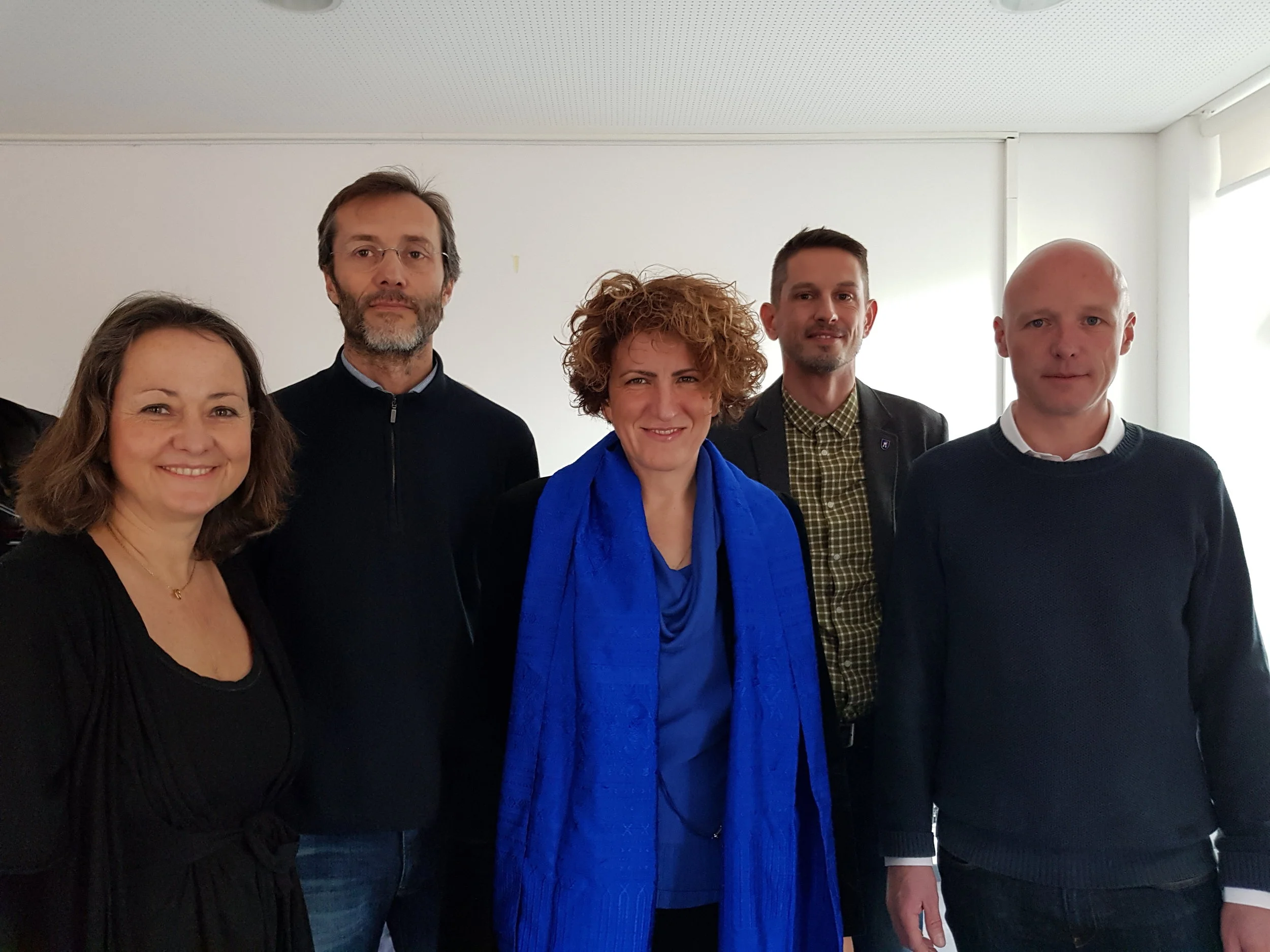 da sinistra: Claudia Crivelli Barella, Marco Noi, Samantha Bourgoin, Andrea Stephani e Nicola Schoenenberger