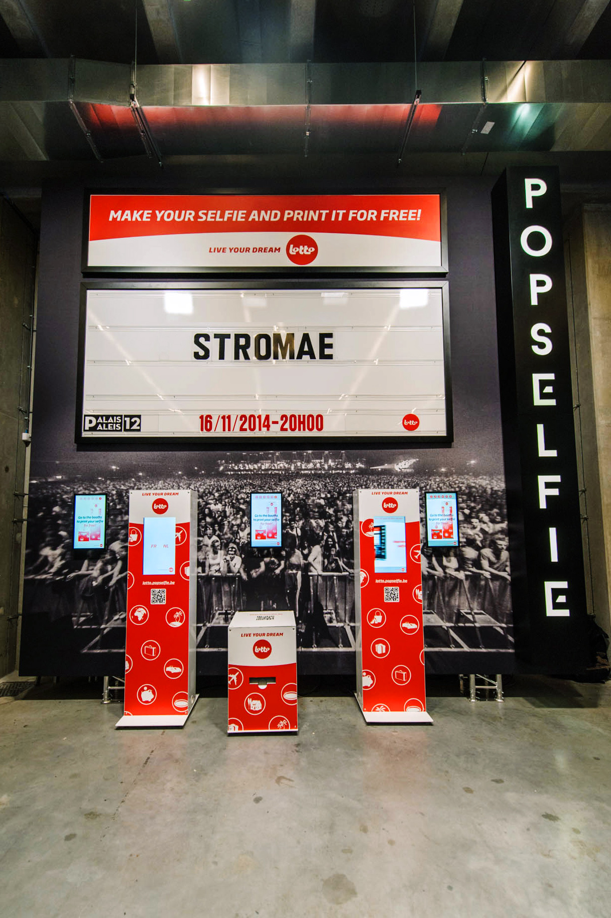 The Lotto Selfie Wall at Palais 12, Brussels (Heysel)