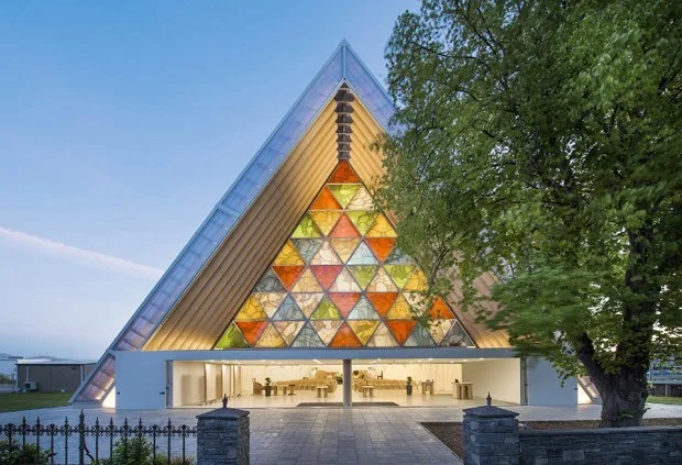 La catedral de papel de Christchurch en Nueva Zelanda. 