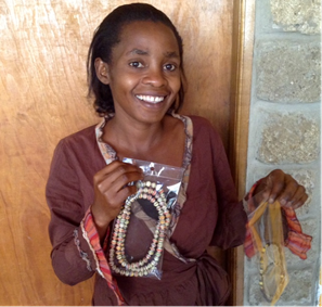 Madina showing her lovely work