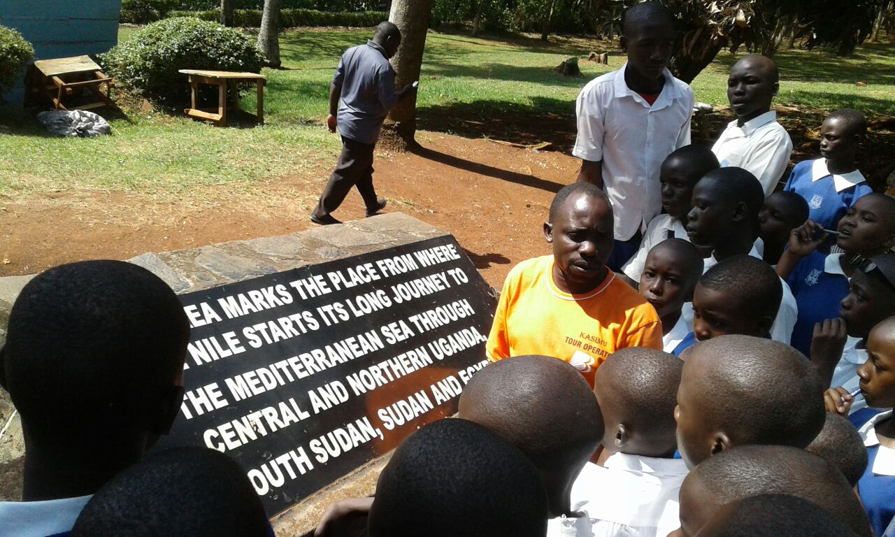 Pupils at the source of The River Nile.