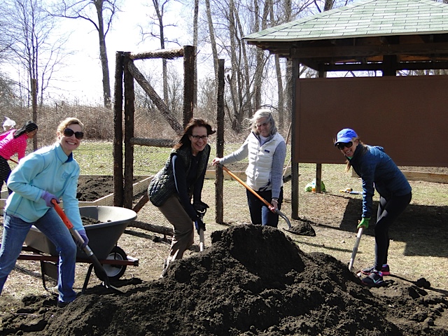 A lot of soil and compost was needed to fill the beds