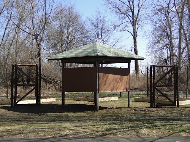 A view of the kiosk before the panels were installed